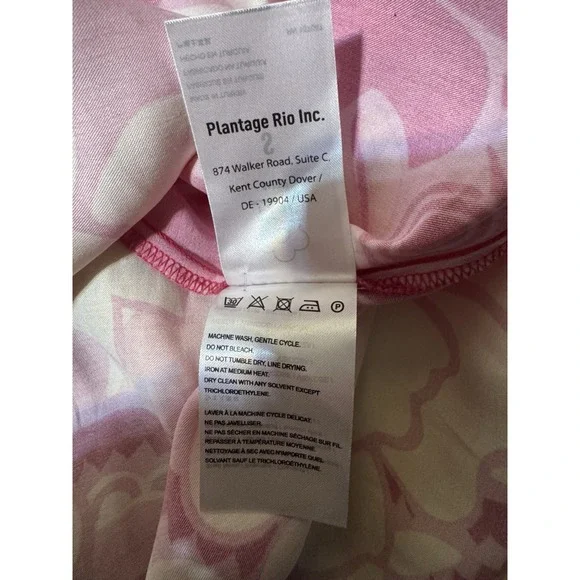 FARM‎ Rio Pink Floral Beaded Sleeve Button Front Midi Dress Womens S - Picture 8 of 9